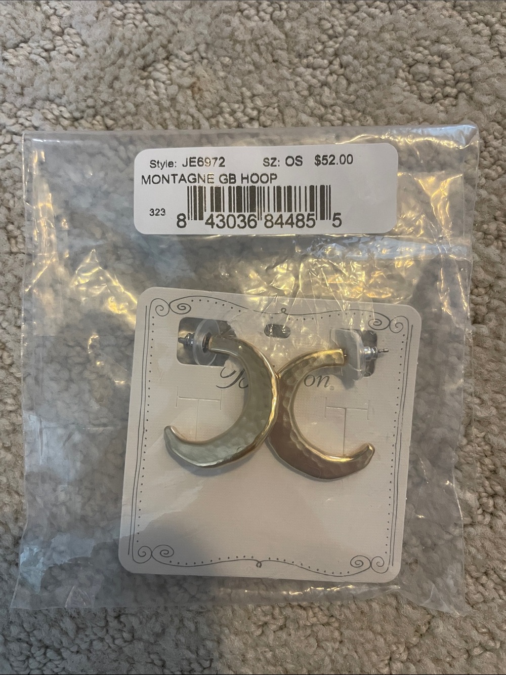 Brighton Gold-tone Crescent Hoop Earrings
